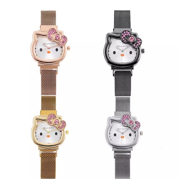 HELLO KITTY ROSE GOLD MESH STRAP WATCH - NEW! - Picture 9 of 16